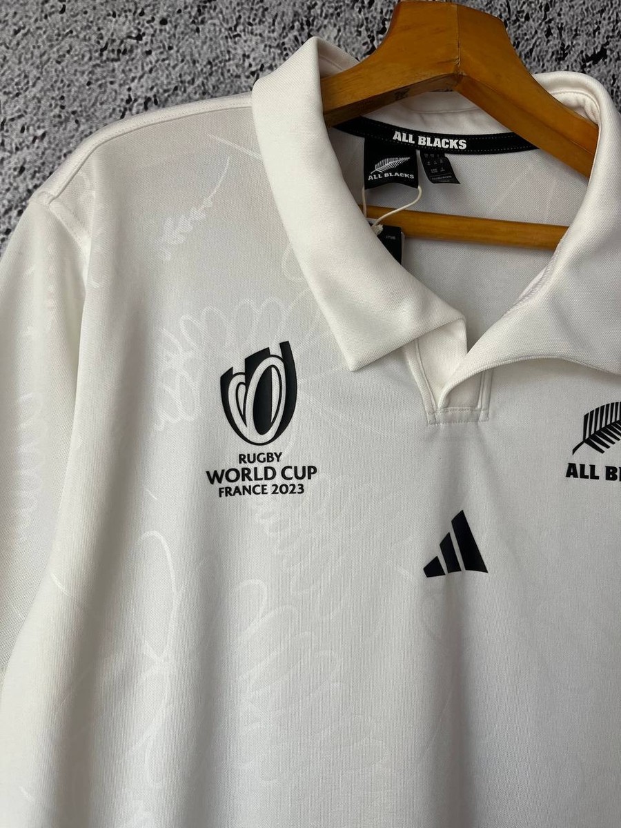 Adidas All Blacks Rugby World Cup 2023 Polo Shirt White Mens XL | eBay