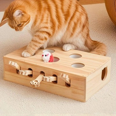 Whack a Mole Cat Toy with Pop Up Mice - Interactive Puzzle Game & Scratch Board