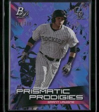 2019 Bowman Platinum Prismatic Prodigies Grant Lavigne /250 Purple Foil Rockies 