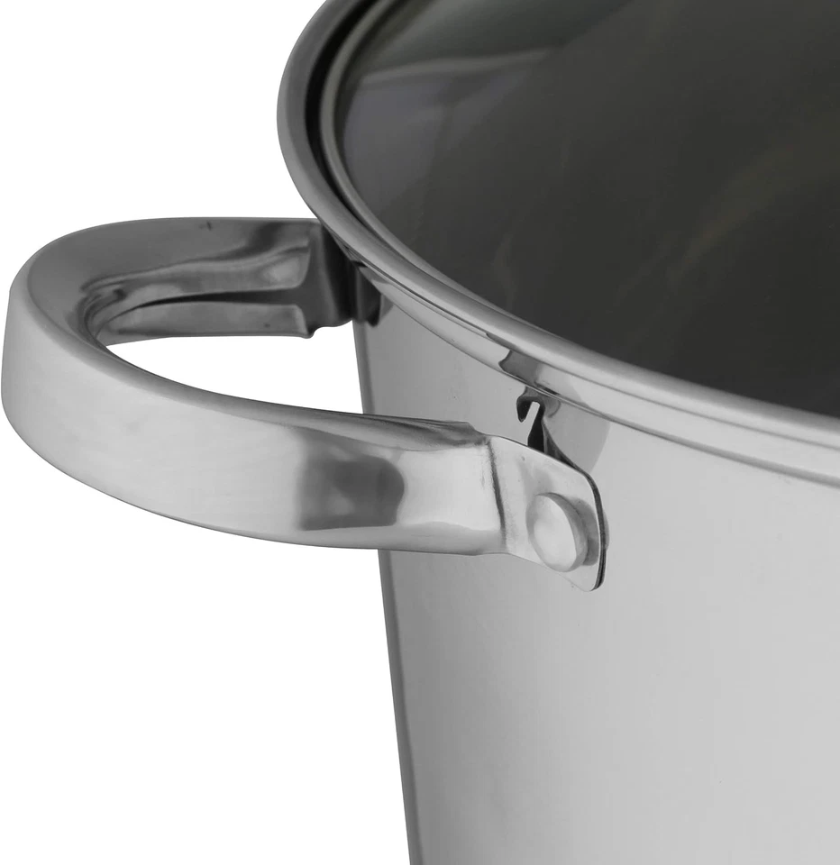 Pentola in Acciaio Inox Con Coperchio in Vetro, Ø 32 Cm, Altezza 24 Cm, 20 L, Ad - Immagine 2 di 4