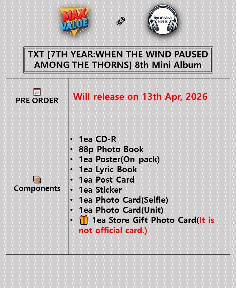 TXT [7TH YEAR:WHEN THE WIND PAUSED AMONG THE THORNS] 8th Mini