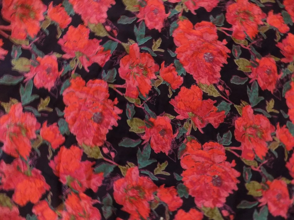 vintage 90s M L SARAH ARIZONA Reversible Red Green floral Maxi SKIRT Prairie - Image 3 of 4