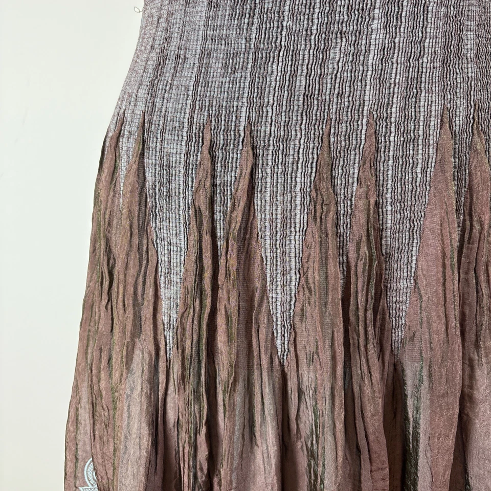 Coldwater Creek Marrón Azul Boho Arrugas Hada Grunge Capricho Glamour Maxi XS Foto 3 de 4