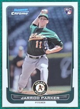 Jarrod Parker - 2012 Bowman Chrome #22 - Oakland Athletics Rookie Baseball Card. rookie card picture