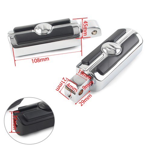 2x Reposapiés Traseros Reposapiés Pedales para Honda VTX 1800 2002-08 Moto Negro - Imagen 10 de 10
