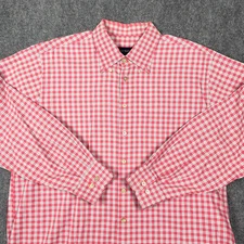 Scott Barber Button Down Up Shirt Mens XL Red Check Plaid LS Casual Fit Preppy