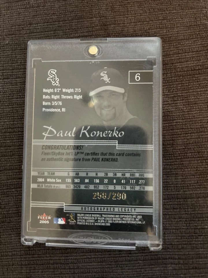 2005 Fleer Showcase - Autograph Legacy #6 Paul Konerko /290 (AU) Foto 2 de 2