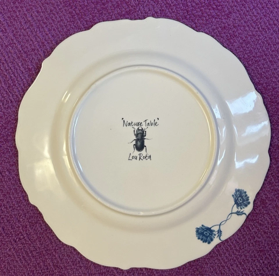 Anthropologie Lou Rota 'Mesa Natural' Vibrante Búho Amarillo y Azul 9.5"" Plato" Foto 2 de 2