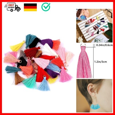HAOBIN 100 StüCk Quasten AnhäNger Troddel AnhäNger 3cm Bunte Quasten Quaste A...