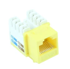 Keystone Jack Insert/Punch-down - Cat 6 RJ45 Networking  Yellow
