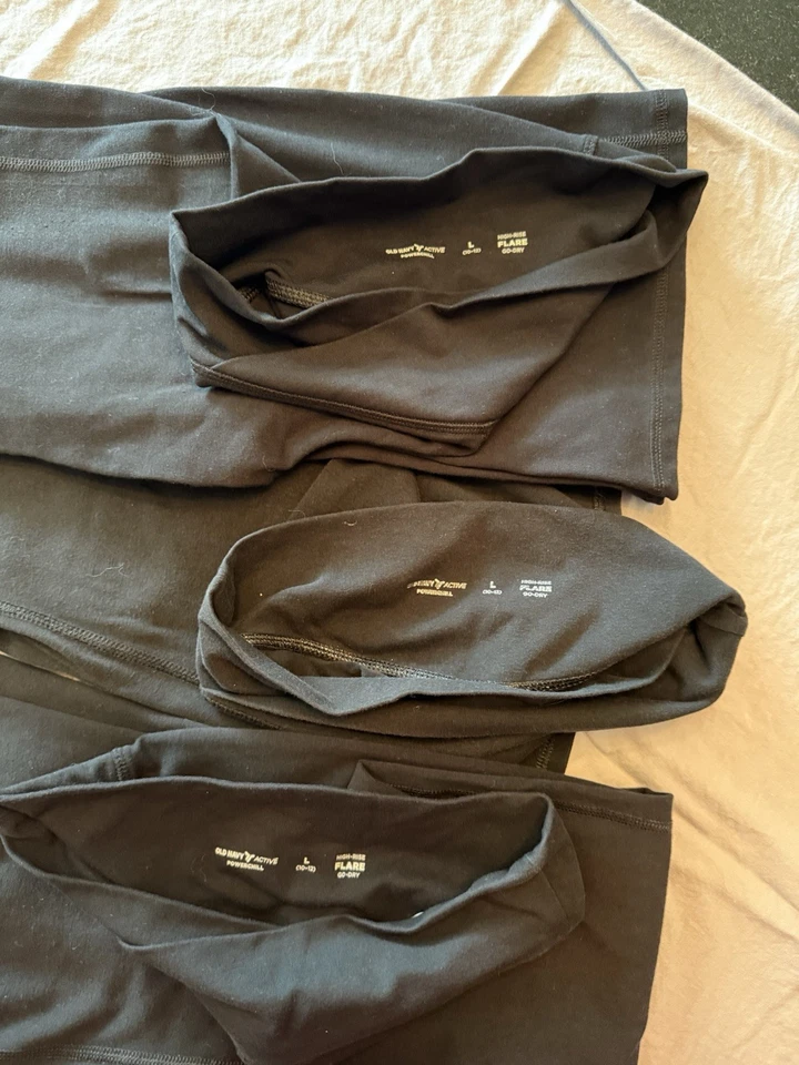 3 Pares Old Navy Active Powerchill High Rise Flare Go Drive Grande 10-12 Niñas Foto 3 de 3