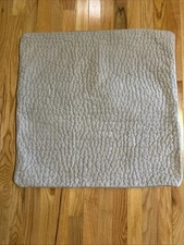 Pottery Barn Quilted Pick Stitch Euro Size Pillow Sham Gray 100% Cotton