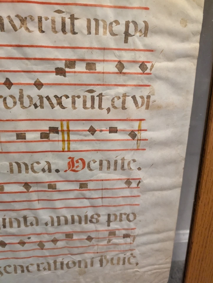 Authentic framed Illuminated Manuscript Page Double-Sided! - Image 2 of 4