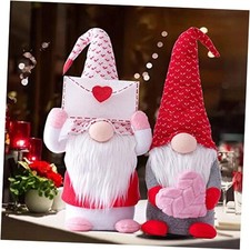 Vintend 2Pcs Valentines Day Gnomes Decorations, Handmade Valentine Gnome Large