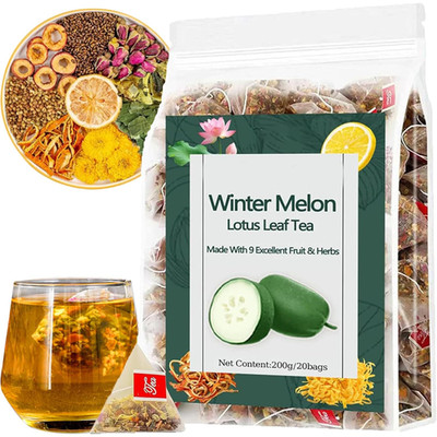 Winter Melon Lotus Leaf Tea, Oil Cleansing Tea for Liver & Kidney 20Bags/Box, Ch