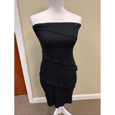 Princess Polly Black Strapless Ribbed Knit dress sz 8