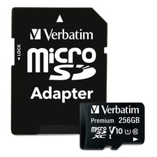 Verbatim  256-GB Class 10 Premium microSDXC  Memory Card with Adapter