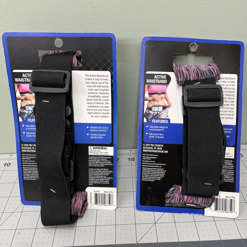 Lote de 2 soportes para teléfono inteligente con cintura activa PRO Strength rosa/gris Foto 4 de 4