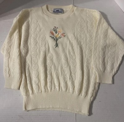 Vintage Bay Point Threads Embroidered Sweater Small/Medium??? Tag Missing