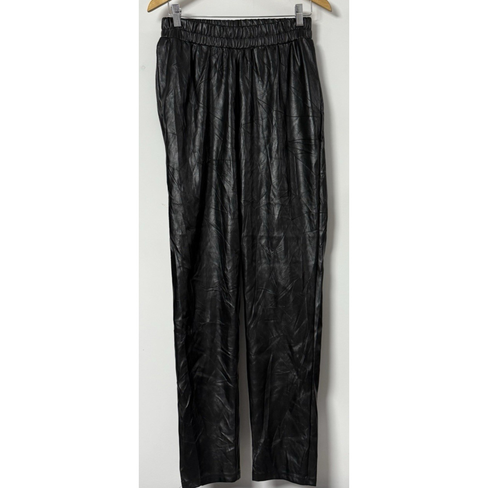 bar III Black Coated Pants Solid Regular Size M - image 1