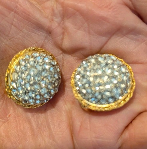 Craft vintage Rhinestone clip earrings gem craft