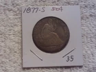1877- S Seated Liberty Silver Half Dollar Good Details