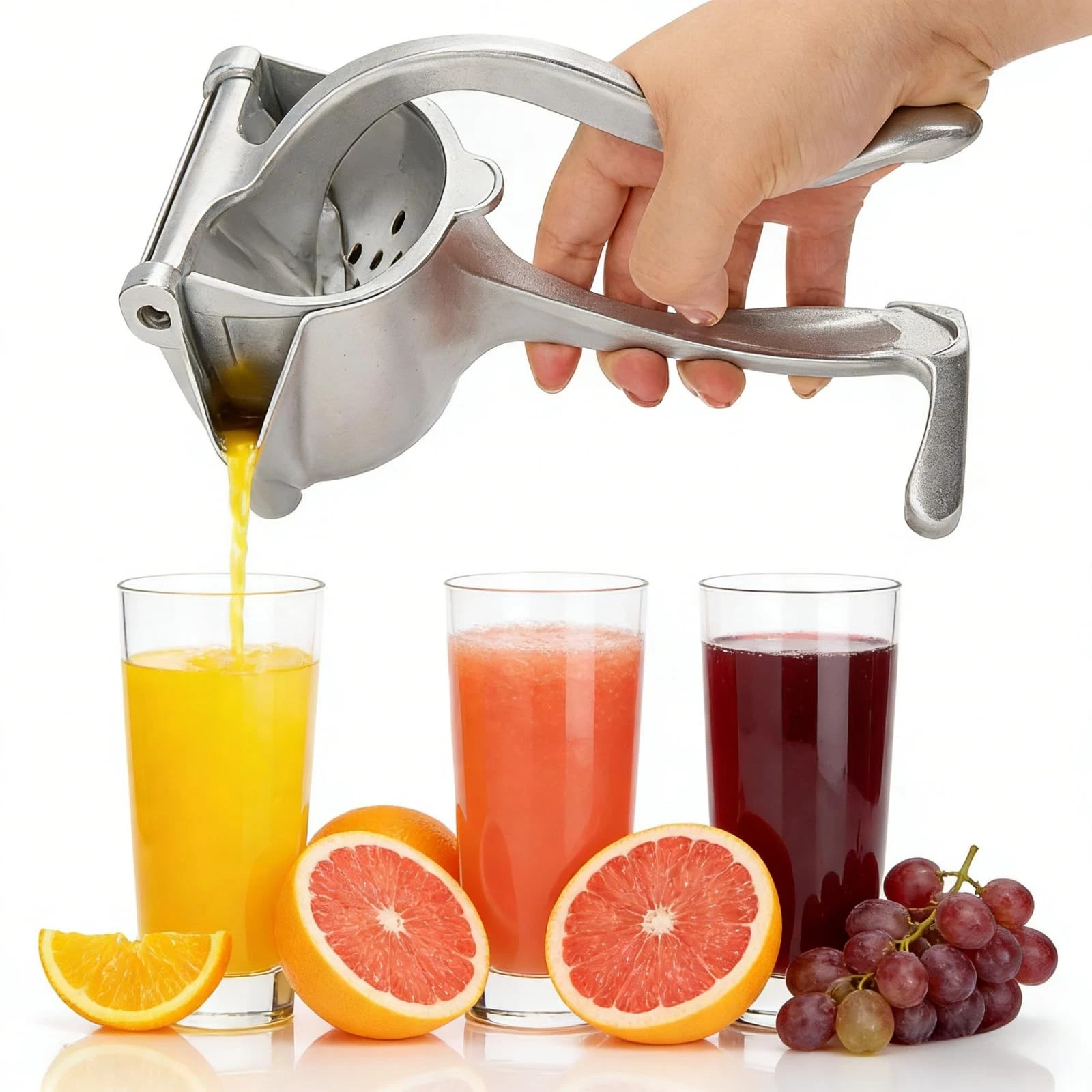 Fresh Fruit Juice Extractor, Aluminum Alloy Manual Hand Press Juicer & Lemon ...