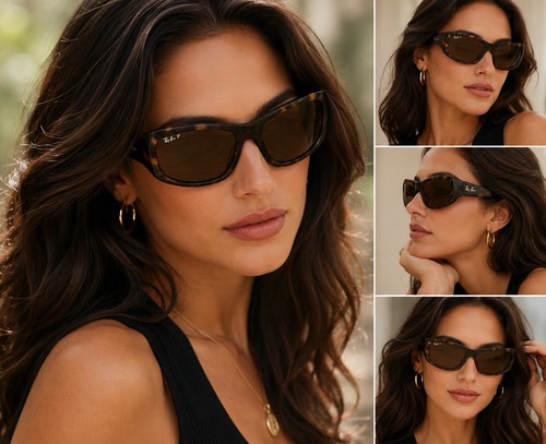 Ray-Ban RB4177 Polarized Sunglasses Havana Tortoise Brown Made in Italy w/ Case