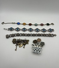 Vtg Bracelet Vtg Pins/Brooches Lot 5pc