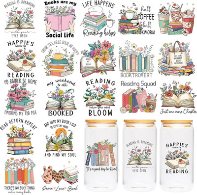 UV DTF Cup Wraps Stickers - 20 Sheet Booklover UV DTF Transfer Sticker,  UVDTF C
