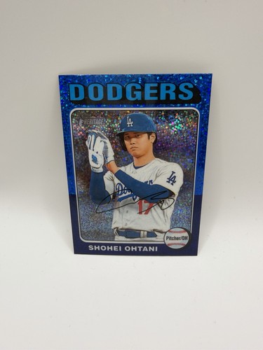 2024 Topps Heritage - Shohei Ohtani #371 Chrome Blue Sparkle Refractor