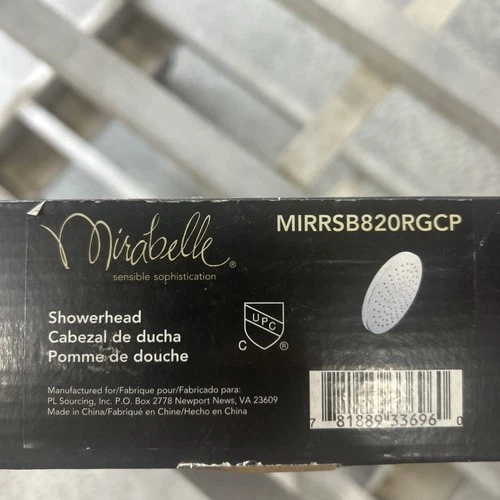 MIRABELLE MODERN RAINFALL SHOWERHEAD 8" CHROME 1.8 GPM MIRRSB820RGCP - Picture 1 of 2
