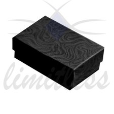 Black Swirl Cardboard Jewelry Boxes Black Foil Cotton Gift Boxes 12-25-50-100