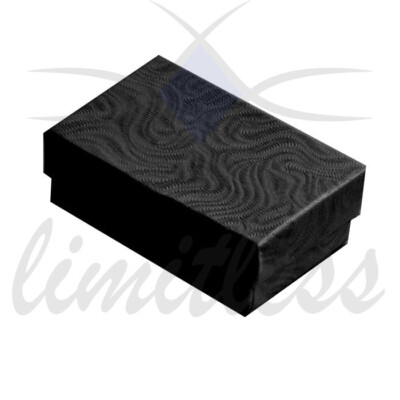 Black Swirl Cardboard Jewelry Boxes Black Foil Cotton Gift Boxes 12-25-50-100