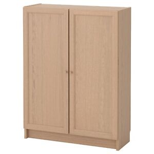 Ikea Billy bookcase - veneer - 80cm wide x 106cm tall two doors |