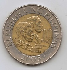PHILIPPINES - 10 Piso 2005 Bimetallic • 8.7 g • ⌀ 26.5 mm