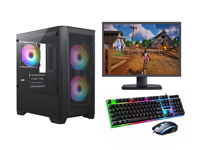 Schneller Gaming PC Computer Bundle Intel Quad Core i5 8GB 500GB Windows10 2GB GT710