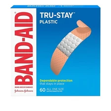BAND-AID Tru-Stay Plastic Adhesive Bandages 60 EA