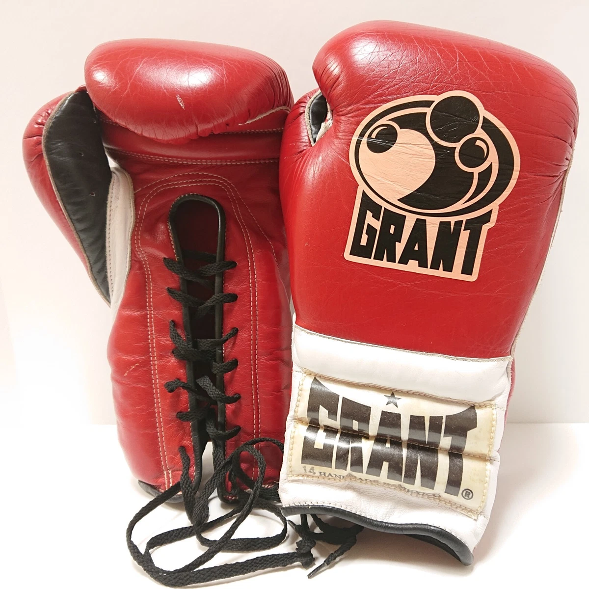 Authentic GRANT Boxing Gloves 14oz Red/White Lace-up type from Japan In  Stock