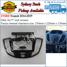For 9 Nine Inch Screen Fascia Fits Ford Transit 2014-2019 Black Dash Kit- For 9 Nine Inch Screen Fascia Fits Ford Transit 2014-2019 Black Dash Kit-