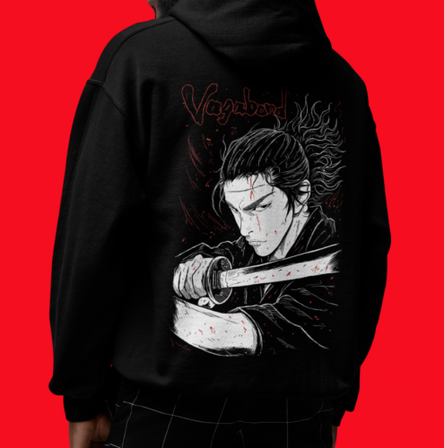 Vagabond Hoodie Musashi Miyamoto Matahachi Honiden Anime Manga Hooded Sweatshirt - Picture 1 of 3