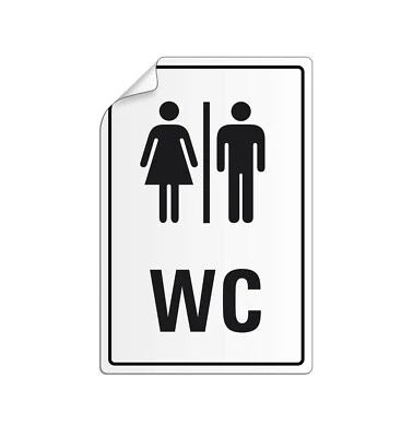 Folienschild WC Damen + Herren 130x90 mm Türaufkleber Piktogramm WC Nr.43704 - Bild 1 von 2