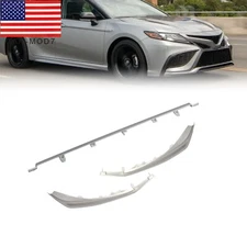Silver Front Bumper Grille Molding Lower Trims For 2021-2022 Toyota Camry SE XSE
