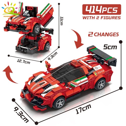 HUIQIBAO 2in1 Racing Car Robot Building Set - Photo 12/14