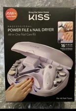 Kiss Salon Professional Power File X Nail Dryer All-In-One Nail Care Kit