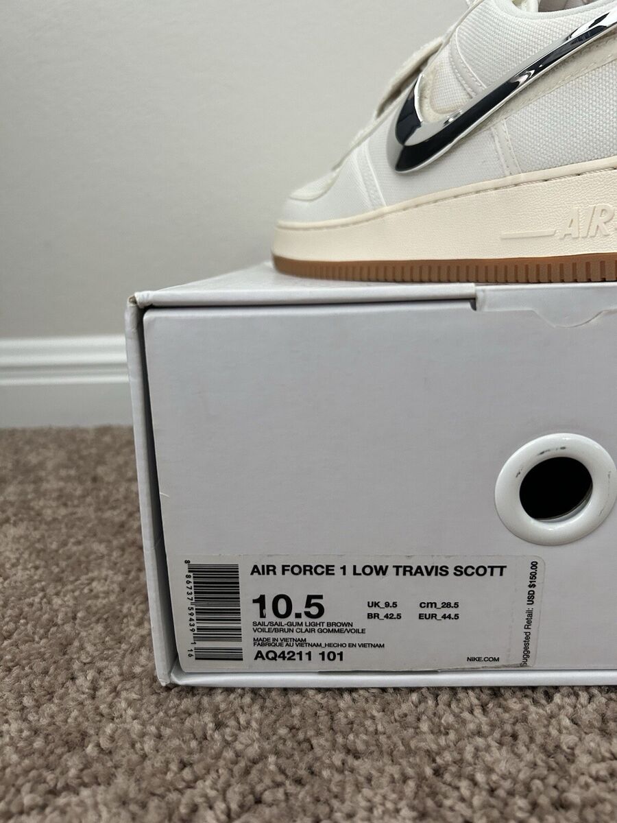 Size 10.5 - Nike Travis Scott x Air Force 1 Sail for sale Size 10.5 - Nike Travis Scott x Air Force 1 Sail for sale