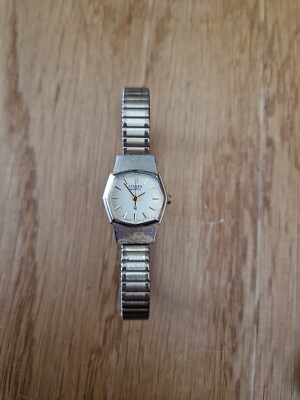 alte Damen Armbanduhr Citizen formatic Quarz Uhr goldfarbig Damenuhr Flexarmband