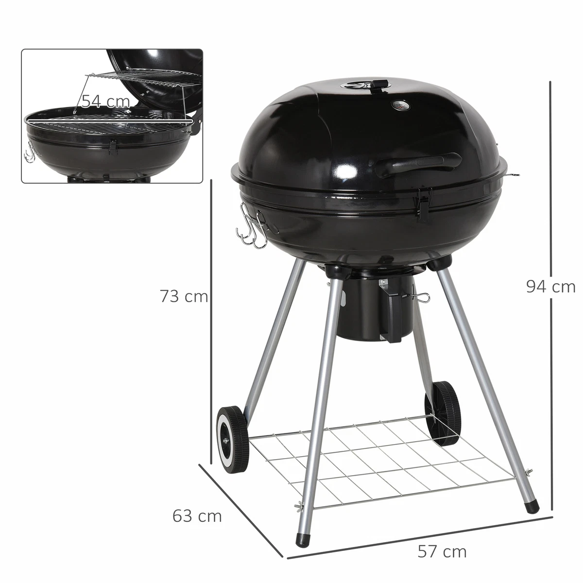 Portable Kettle Charcoal BBQ Grill Outdoor Barbecue Picnic Party