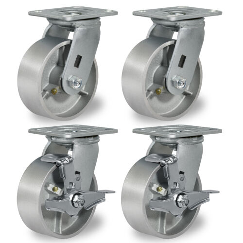 5"X 2" Heavy Duty Casters Semi Steel Cast Iron Wheels Capacity up to 1000-4000LB - Picture 1 of 59