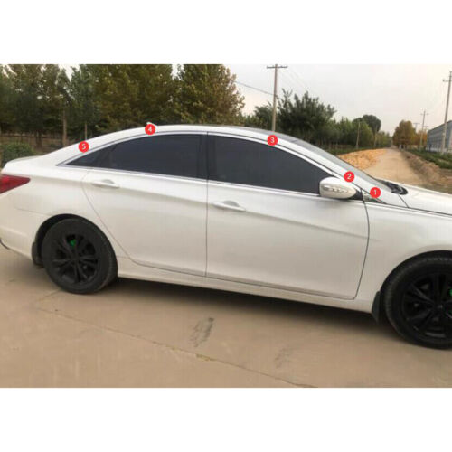 For Hyundai Sonata 2011-2014 Chrome Steel upper Windows Sill Molding Strip Trim - Picture 4 of 6